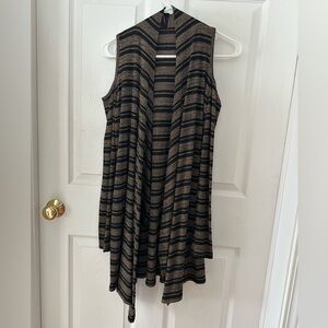Nordstrom Striped Sleeveless Open Front Cardigan Vest